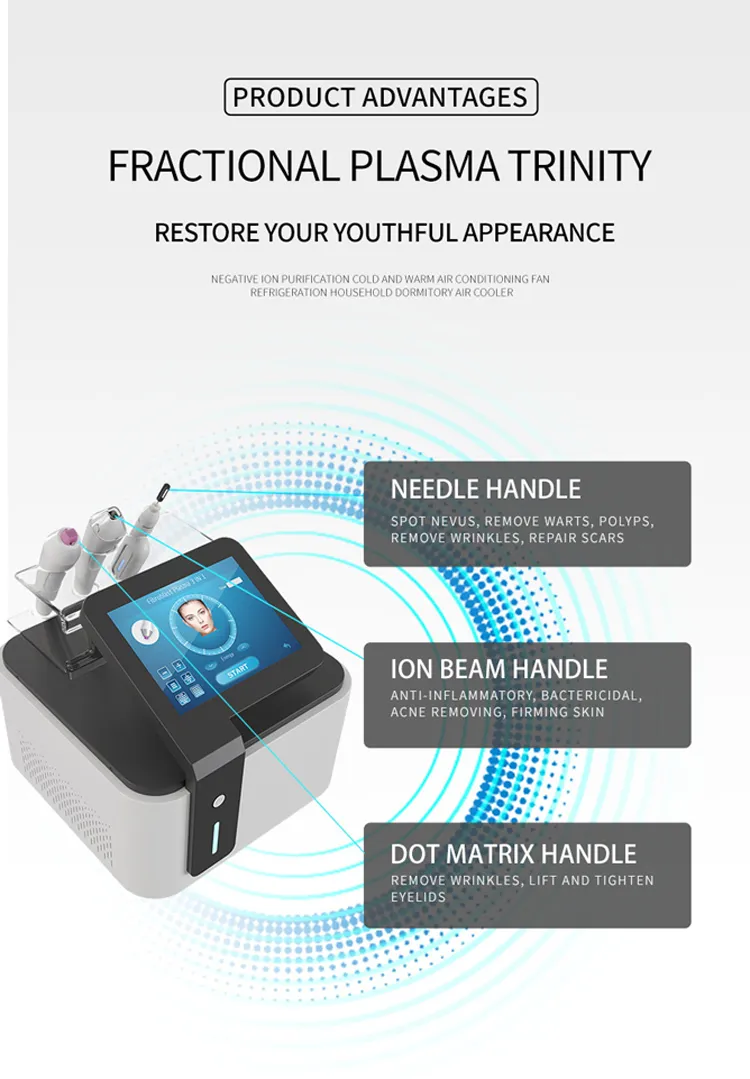 3 Handles 3 IN 1 Fractional Plasma Device Skin Care Firming Neck Facial Lifting Anti-aging Stretch Marks Anti-wrinkle Lifting 25 Pins Plasma Pen Machine 3 IN 1 Fractional Plasma Pen Device |Honkay plasma pen fibroblast professional,plasma pen skin tag & mole remover,plasma pen