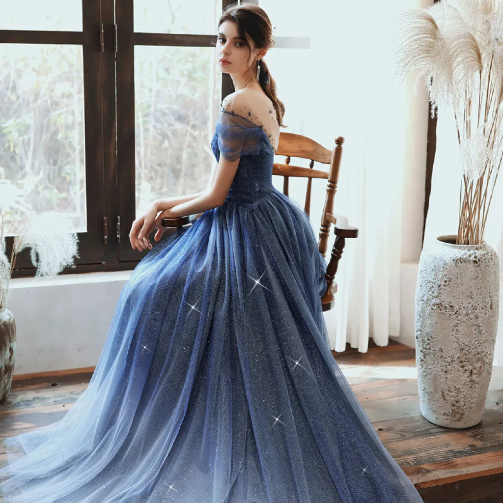 Sapphire blue gown top