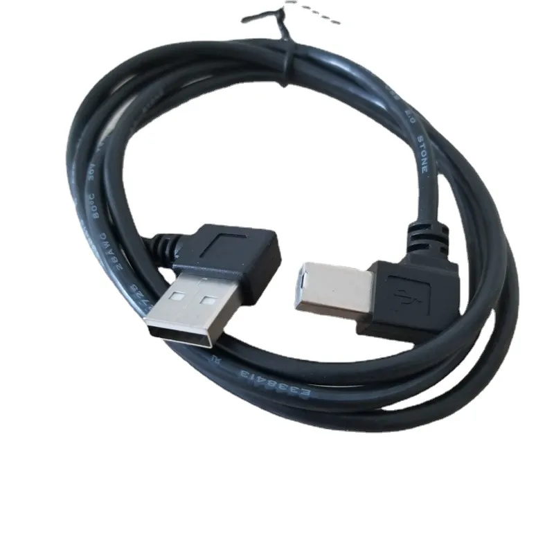 Cavi USB ad angolo retto da 90 gradi Cavo dati stampante USB 2.0 B Cavo prolunga per stampa USB A ad angolo sinistro Nero 1M