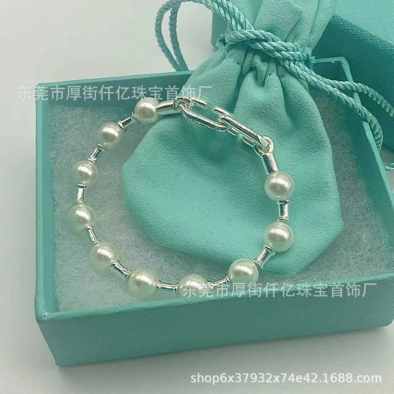 famous brand High quality tiffay s925 Sterling Silver Pearl Bracelet Hard Wear Fashion Simple Women's HOT