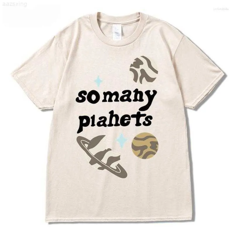 T-shirts Men's T Shirts Broken Planet Market så många planeter T-shirt Streetwear Harajuku Plus Size Summer Short Sleeve Loose Cotton Tops