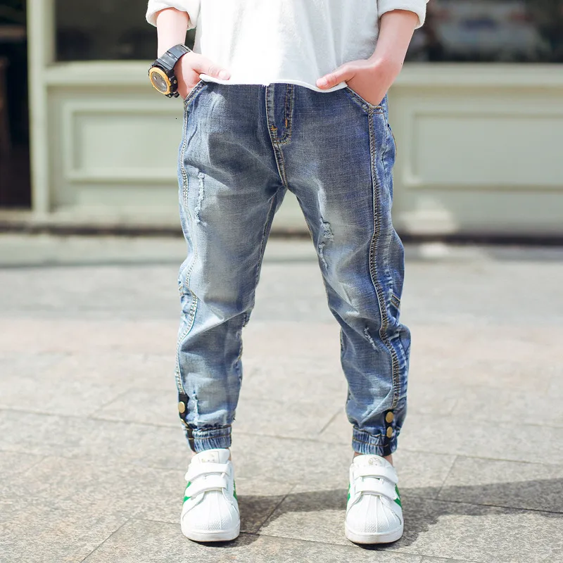 Джинсы детские джинсы мода весенняя осенняя джинсы для мальчиков Детская одежда 4 6 7 8 9 10 12 13 -летняя малышка для мальчиков. Повседневные джинсы брюки 230406