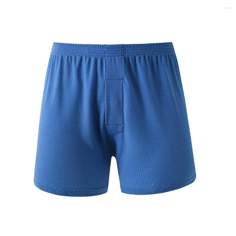 Onderbroek Zomer Sexy Mannen Ijs Zijde Boxer Mesh Dunne Slips Pouch Ondergoed Gladde Zachte Shorts Losse Zwembroek Solid Casual