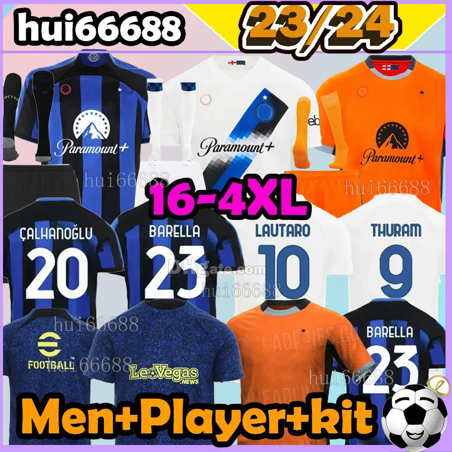 23/24 LUKAKU maglie da calcio Giocatore BARELLA LAUTARO SKRINIAR 22 23 24 INTERS ERIKSEN INTERS DZEKO CORREA VECINO BROZOVIC SENSI TERZA MILANS maglia da calcio kit uomo bambino