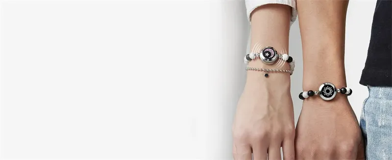 Stainless Steel Bracelet ConnectÃ© Couple Vibration Long Distance Touch  Bracelets For Couples With Vibration And