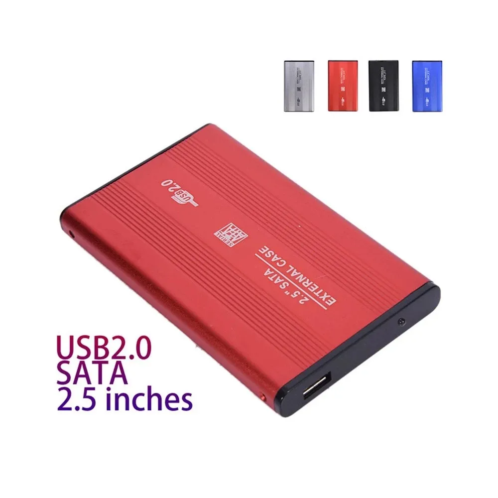 2.5 인치 USB 2.0 HDD 외부 케이스 하드 드라이브 디스크 SATA 외부 스토리지 인클로저 박스 하드 디스크 알루미늄 소매 상자