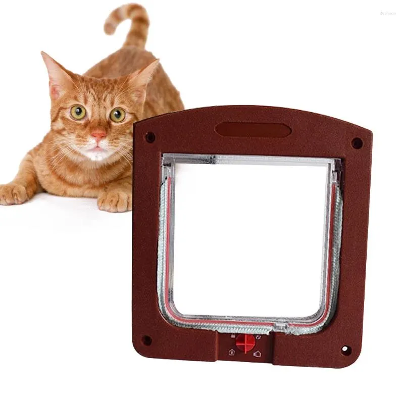 Cat Carriers Controllable Pet Entry And Exit Door Safe Hole Supplies Size S Brown