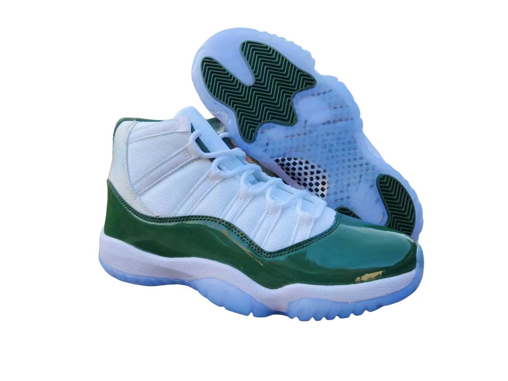 11 Gratitude White Green 11s Neapolitan XI Cherry Basketball Shoes