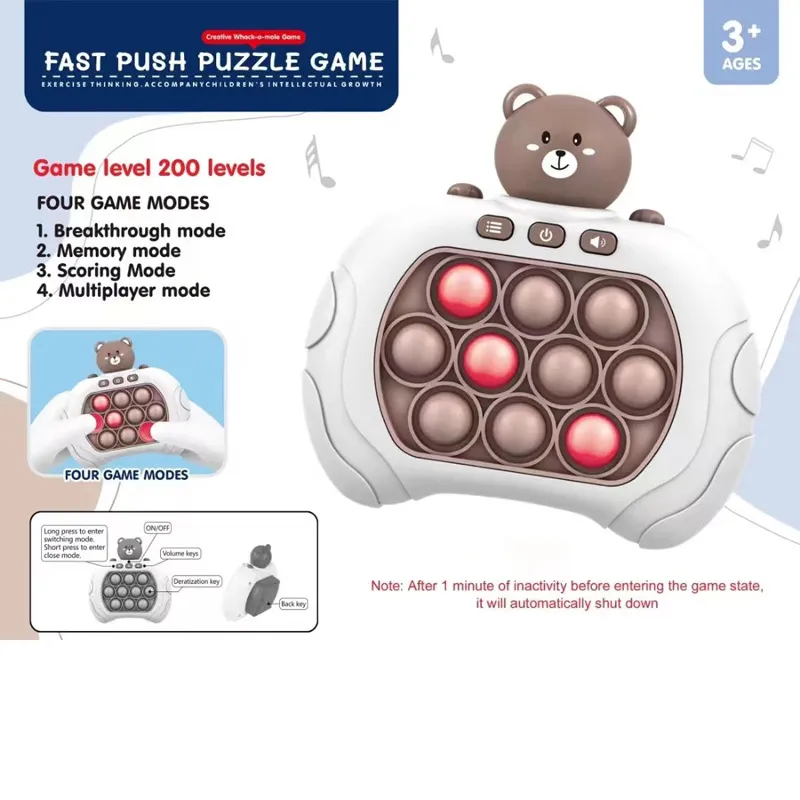 Speed Push Game Machine Quick Competitive Fidget Toy With Light Up Feature  For Electronic Bubble Smart Games Puzzle From Homelife_wholesale, $4.09