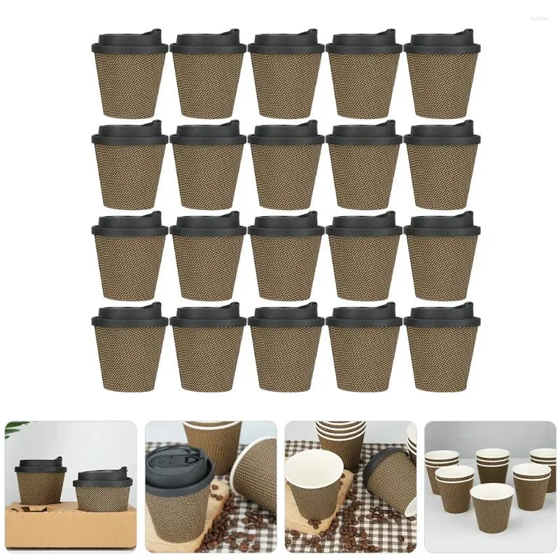 Disposable Dinnerware 1 Set Of Paper Cups Takeout Coffee Cup Beverage With Lid