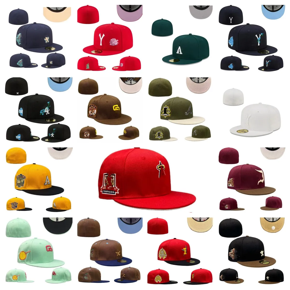 Chapéus ajustados quentes cabem beisebol futebol snapbacks designer chapéu plano ativo ajustável bordado algodão malha bonés toda a equipe esportes ao ar livre boné