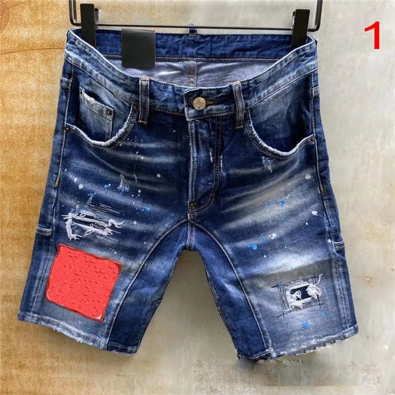 jeans courts pour hommes trous droits jeans en denim 9 style jean décontracté boîte de nuit bleu coton été hommes pantalons style italien pantalon d'été236f