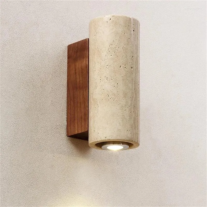 Vägglampa led natursten wabi-sabi sovrum retro ljus inomhus hemvistelser korridor vardagsrum bakgrund sconces belysning