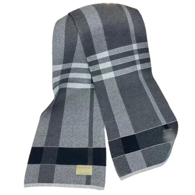Дизайнерский шарф для мужчин и женщин серый вязаный Шарфы из кашемирового материала