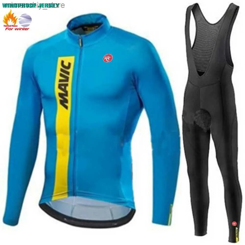 Maglia da ciclismo Set RX MAVIC Nuovo ciclismo da uomo Long Seve Winter Bicyc Warm Riding Set Road Bicycd Riding Long Seve Winter Riding Pants Q231107