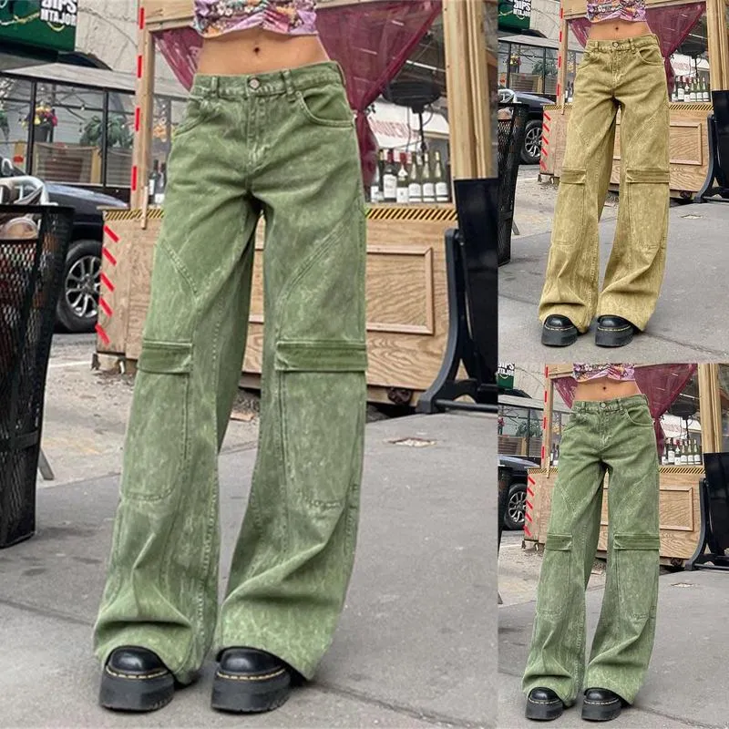 Womens Jeans 2023 Cargo Pants Woman Relaxed Fit Baggy Clothes Black High Waist Previously Viewed Size Denim Women