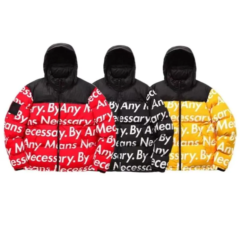 Men Women Down Puffer Jacket Hip Hop Winter Coat Streetwear Casual Outerwear 2024