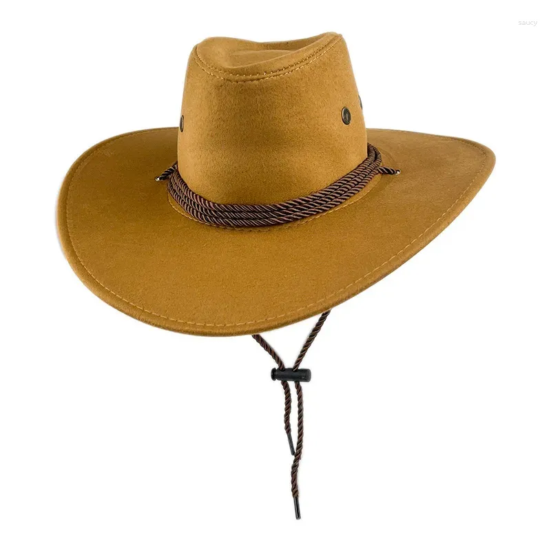 Berets Western Suede Denim Hat Men's And Women's Ethnic Style Retro Knight Top British Jazz Cowboy Wholesale