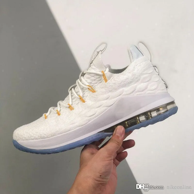 Mens James lebron 15 low basketball shoes 15s Christmas Purple Halloween White Gold Black Grey sneakers tennis with box