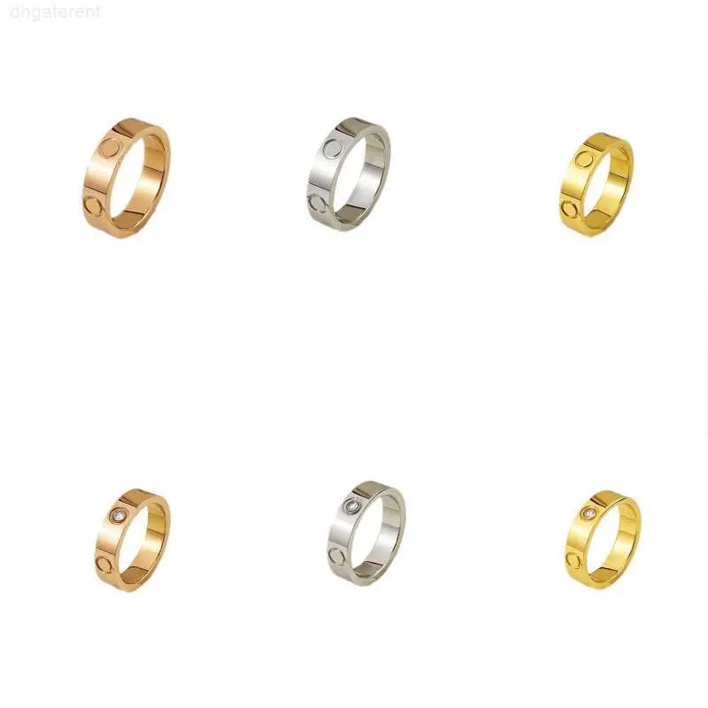 Bagues d'amour hommes concepteur vis diamant titane acier bague femme bague plaqué argent rose couple bijoux pour amoureux 4mm 5mm 6mm cadeau de mariage pas de décoloration