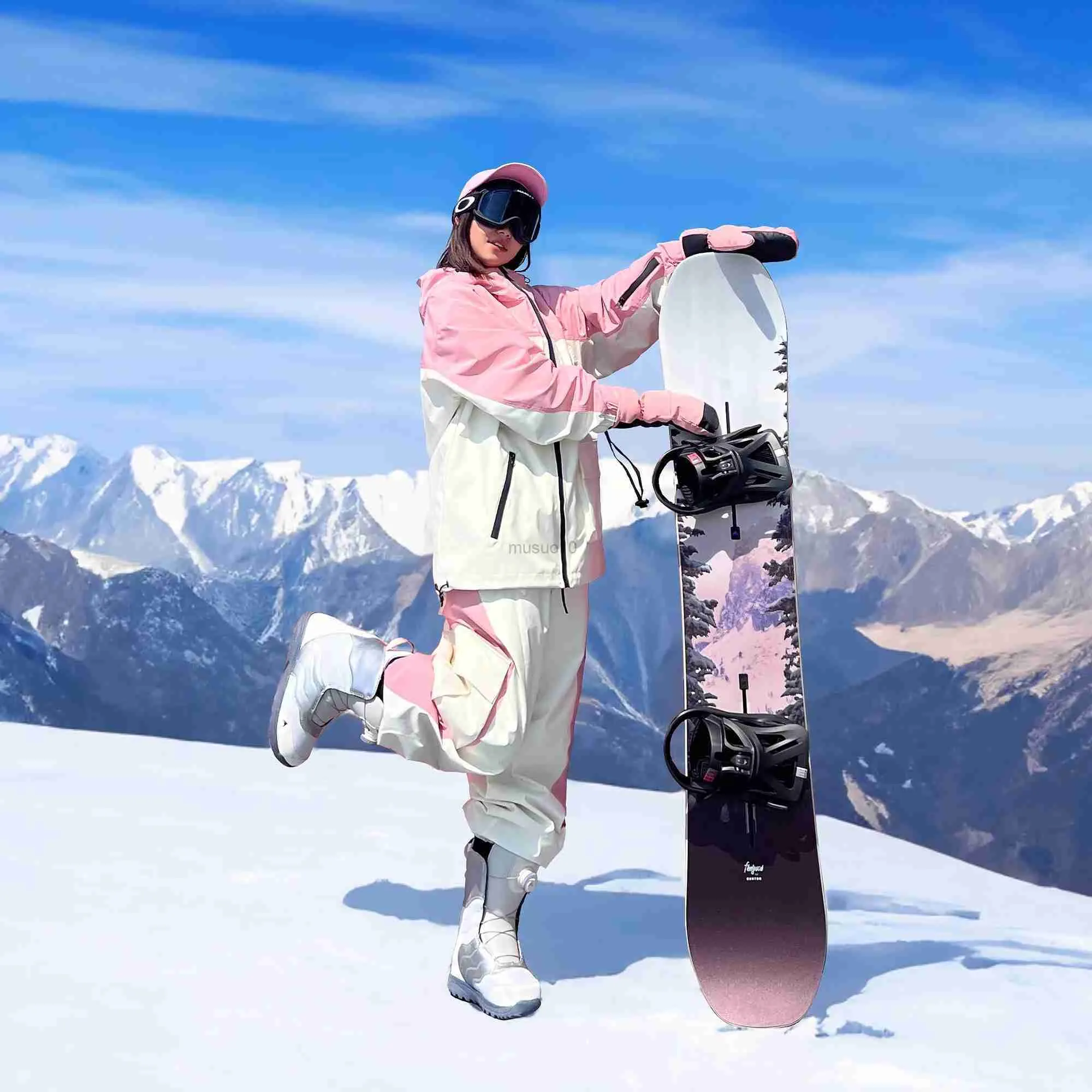 Other Sporting Goods 2024 New Women's Warm Ski Suit Hooded Women's Men's  Waterproof Windproof Reflective Ski Snowboard Jacket Outdoor Clothing