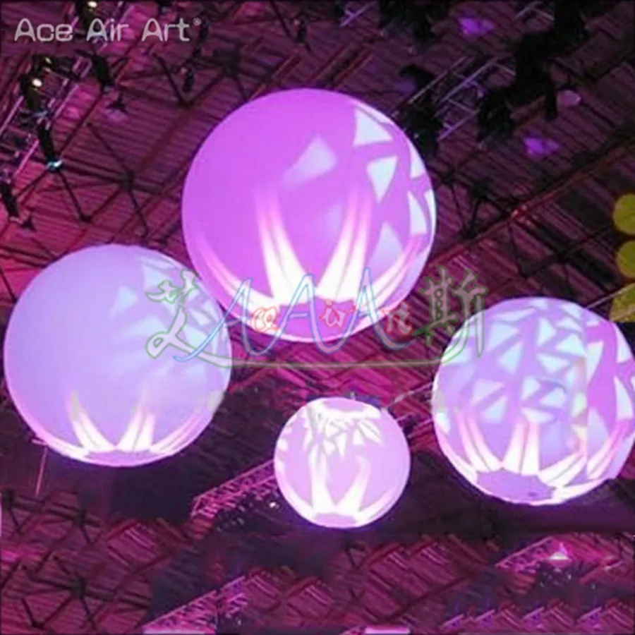 Illuminazione notturna a LED per interni ed esterni, palla gonfiabile appesa, colore che cambia, grande decorazione per feste con palla leggera