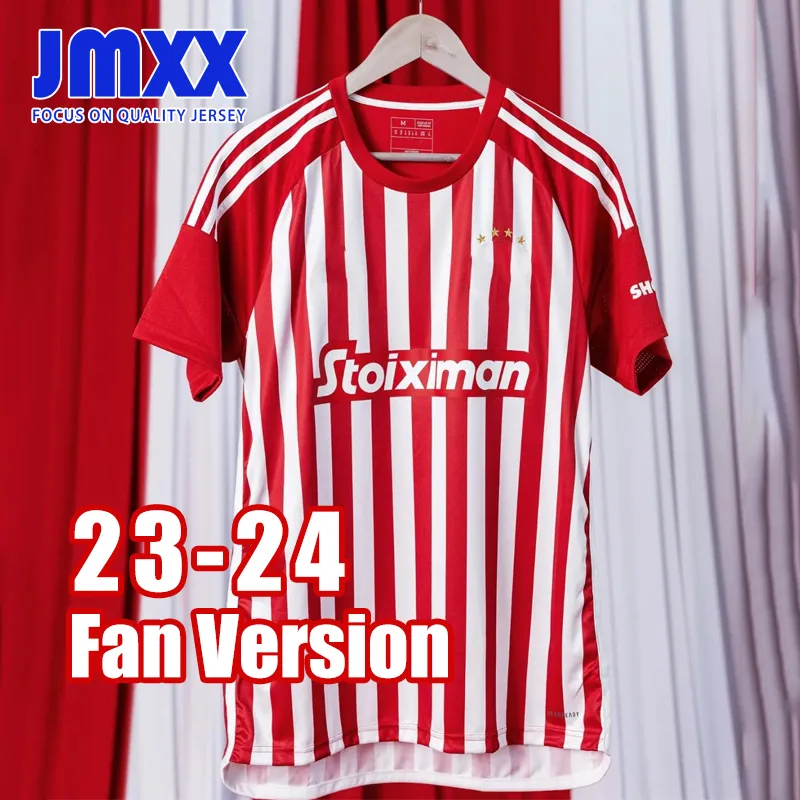 JMXX 23-24 Maillots de football Olympiacos Accueil Uniformes pour hommes Maillot Homme Maillot de football 2023 2024 Version Fan