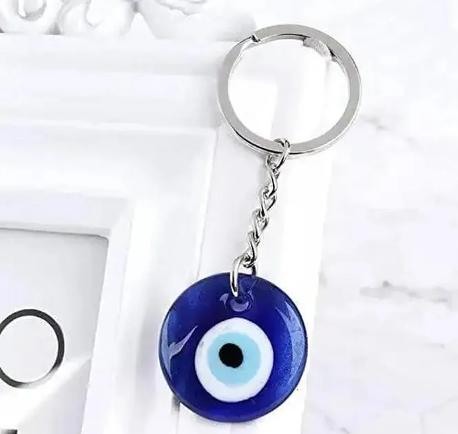 Keychains Lanyards L Nazar Evil Eye Key Chain Mal de Ojo turkiska Mellanöstern Islamiska grekiska original Spiritual Lucky Drop Delivery Amizc