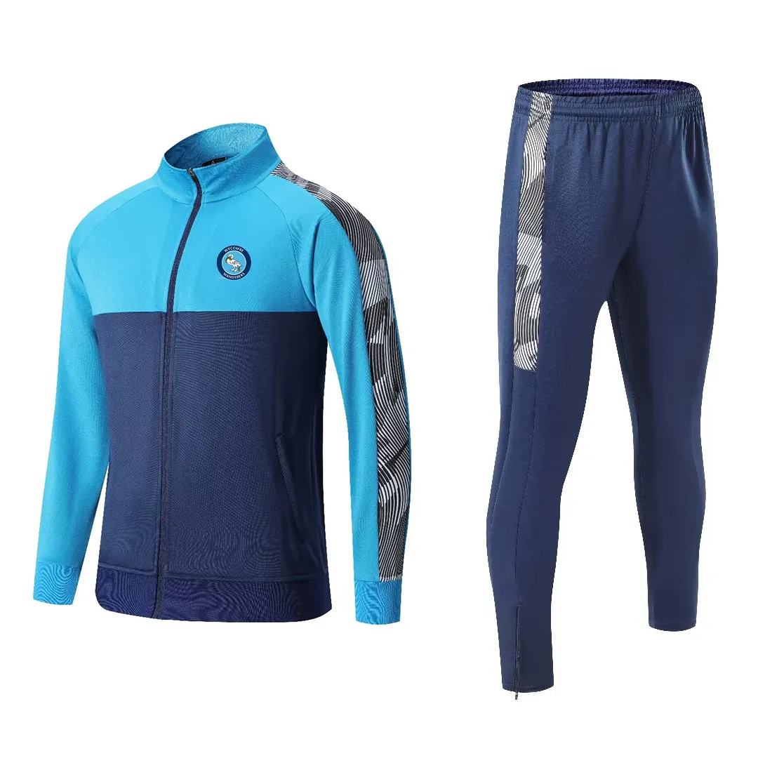 Wycombe Wanderers F.C Fatos de treino masculino inverno esportes ao ar livre roupas quentes moletom casual com zíper completo manga longa terno esportivo