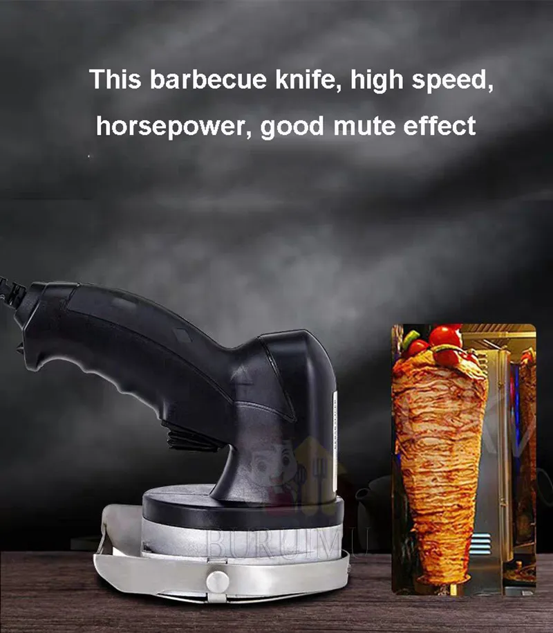 Coupe-Kebab Électrique Couteau Shawarma Doner Gyros - Trancheuse Viande Rôtie 80W Pour Restaurants Et Usage Pro