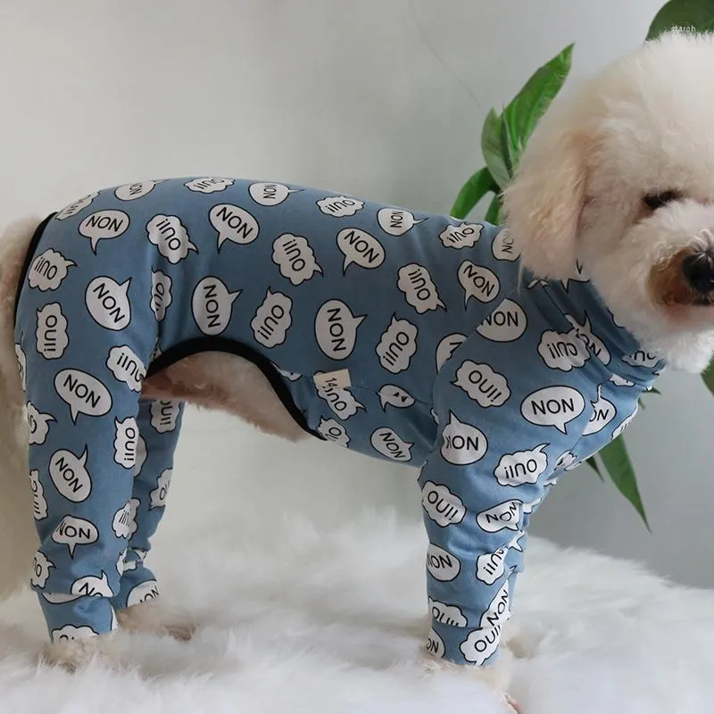 Vêtements pour chiens Combinaison pour animaux de compagnie Quatre pieds Salopette en coton mince Chiot Vêtements pour petits chiens Pyjamas Sweat à manches longues Chihuahua Caniche