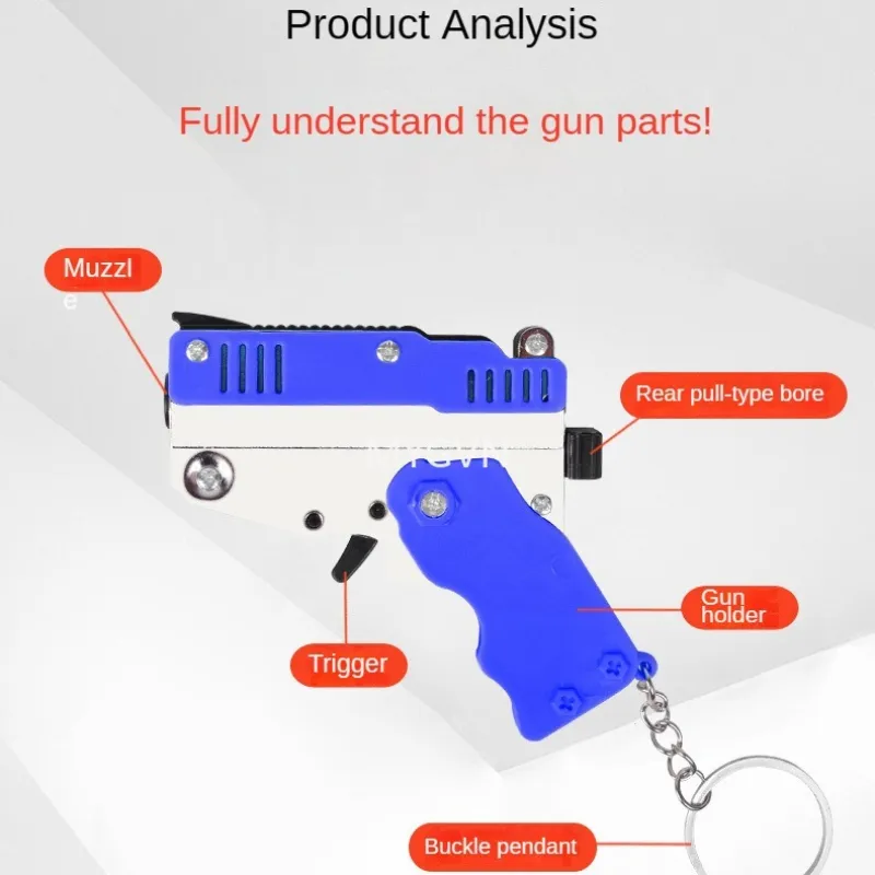 Vikbar mjuk kulpistol, legeringsmodell, pistolnyckelring, klassisk upprepande pistoldesign Barn Vuxen på födelsedagen