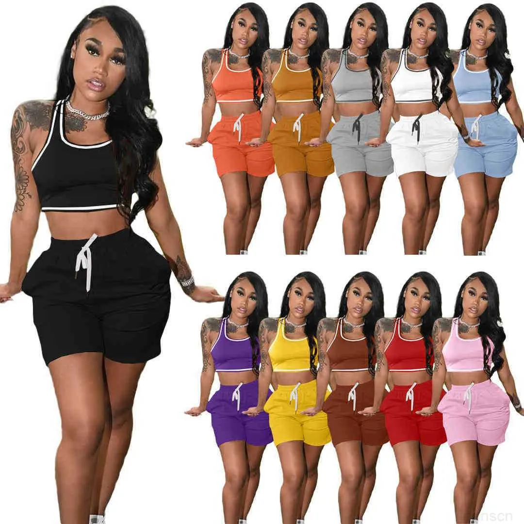 Chandales De Mujer Para Trajes Deportivos De Verano Ropa De Disenador 2023 Traje Deportivo De Ocio De Color Solido De Moda Incluido El Bolsillo De 33 47 DHgate