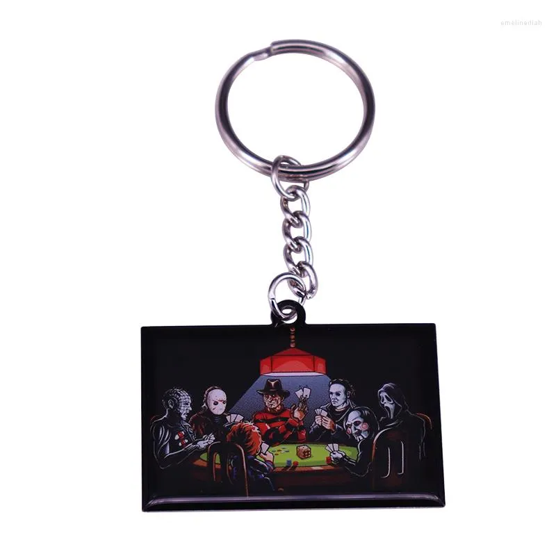 Keychains Slasher Poker Horror Keychain Creepy Killer Part Keyring Movies Jóias Temáticas