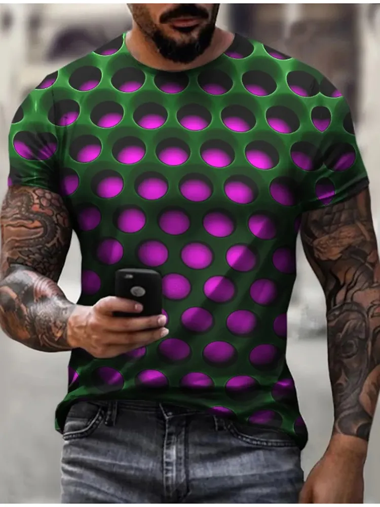 Mens T Shirts Mens Unisex Tee T Shirt 3D Print Graphic Optical