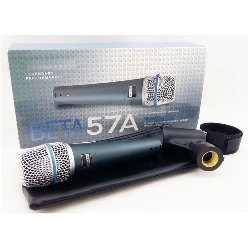 Microfones etiqueta versão de alta qualidade beta 57a vocal karaokê portátil microfone com fio dinâmico microfone microfone mike 57 a mic drop entregar dhprj