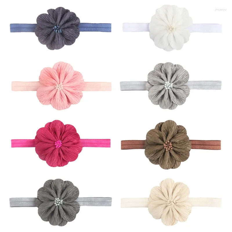 Accessori per capelli Corona Fiocchi di fiori Carini che adornano Adorabile fascia per capelli nata Fascia elastica alla moda per bambini Confortevole alla moda