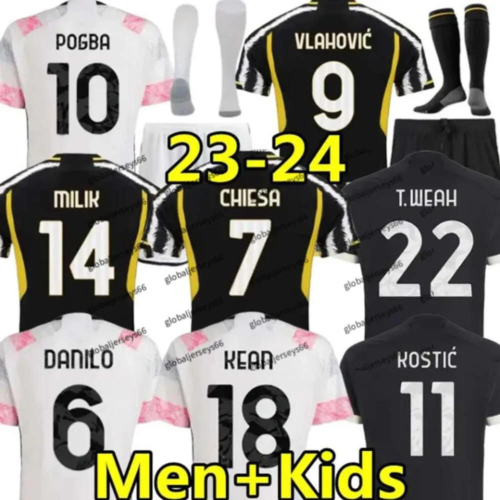 23 24 CUADRADO CHIESA MILIK Juve Jerseys VLAHOVIC Fan Player Version 2023 2024 BONUCCI Football Shirts Kit DI MARIA Soccer _Jersey