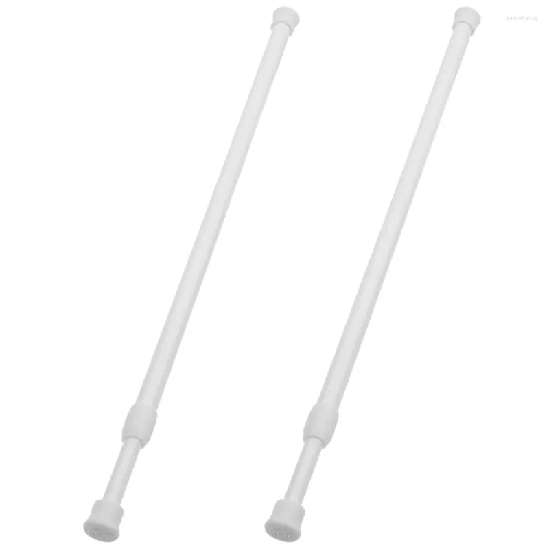 Hangers 2 Pcs Stick Tension Rod Curtain Clothes Pole Rods Shower Iron Adjustable