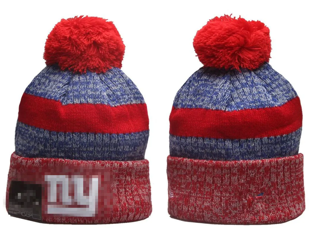 Mężczyźni z mankietami pomysownicze nowojorki NY NYG Bobble Hats Sport dzianin kapelusz w paski wełna wełna ciepła czapka baseballowa czapka dla kobiet A19