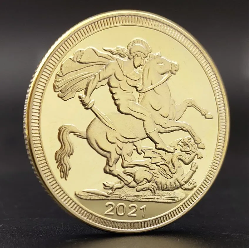 Arti e mestieri 2021 Moneta commemorativa del commercio estero Moneta commemorativa della regina Moneta del cavallo della spada Moneta d'oro Moneta del cavaliere