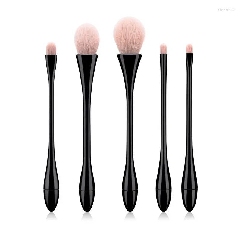 Pincéis de maquiagem 5pcs Kit de forma de cintura bonita galvanizada Fundação Pó Cílios Maquiagem Make Up Set