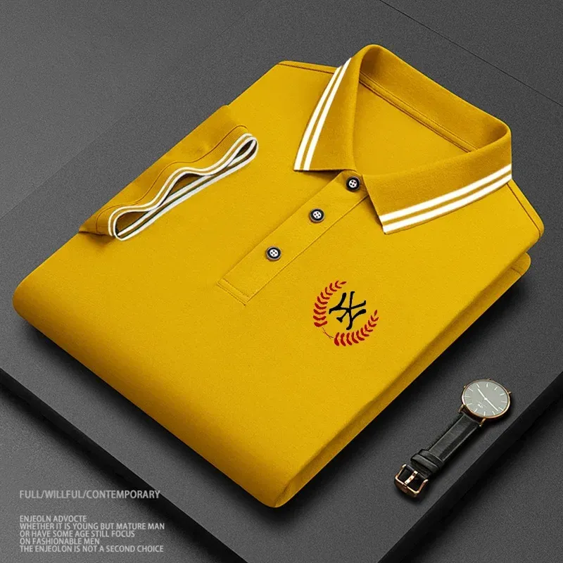Summer Stand Collar Paul Polo Shirt Men Business Gentleman Short Sleeve High Quality Shirt Manlig toppbroderi Tee Work Clothes