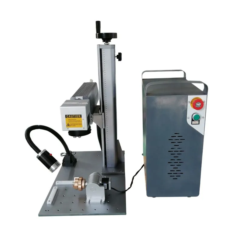 JPT MOPA fiber laser marking machine 20W 30W 60W M7 rotary axis included for all metal work