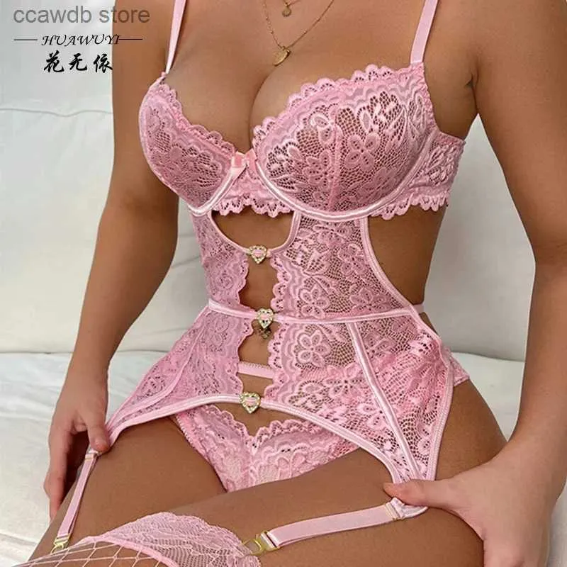 Womens Sexy Lingerie Lace Babydoll Open Bra Crotchless Underwear