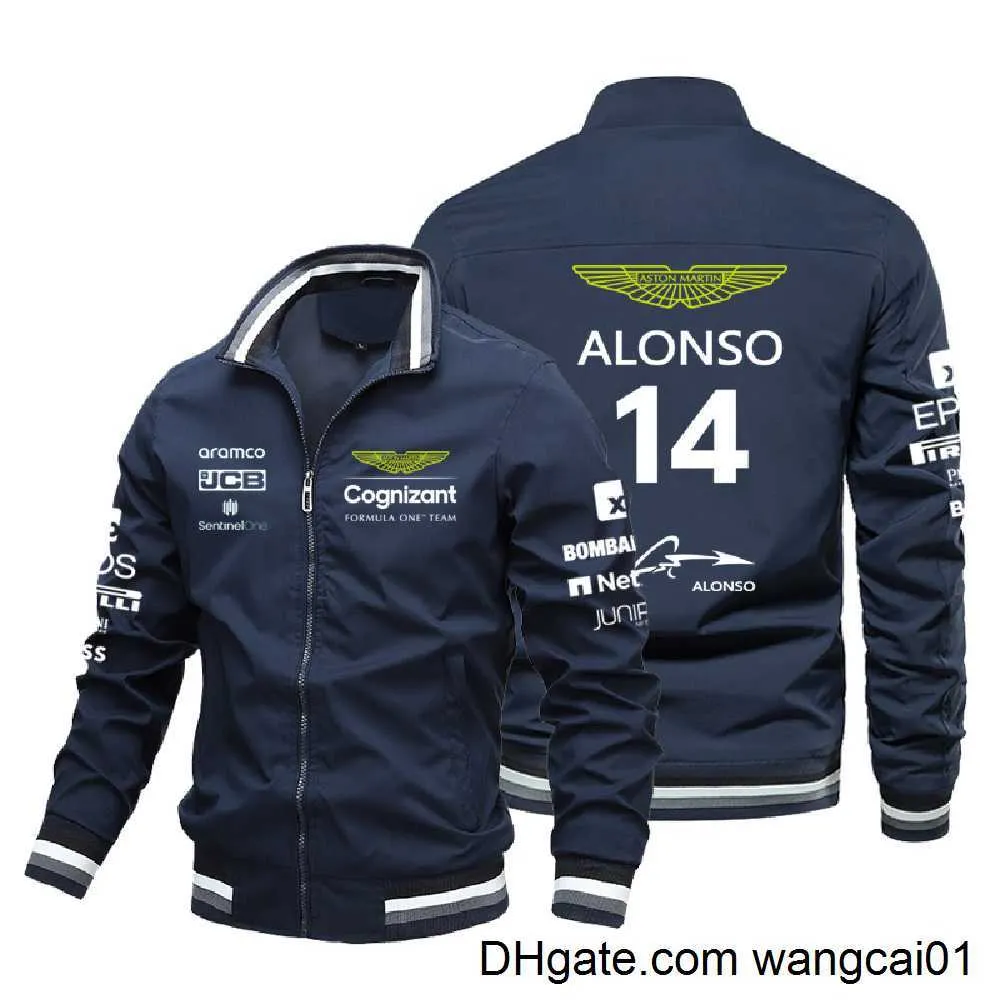 Herrjackor Aston Martin F1 Jacka 2023 14 Fernando Alonso Jack van F1 Formel 1 Racing Suit Motorcyc Riding Uniform Jacket 0406H23