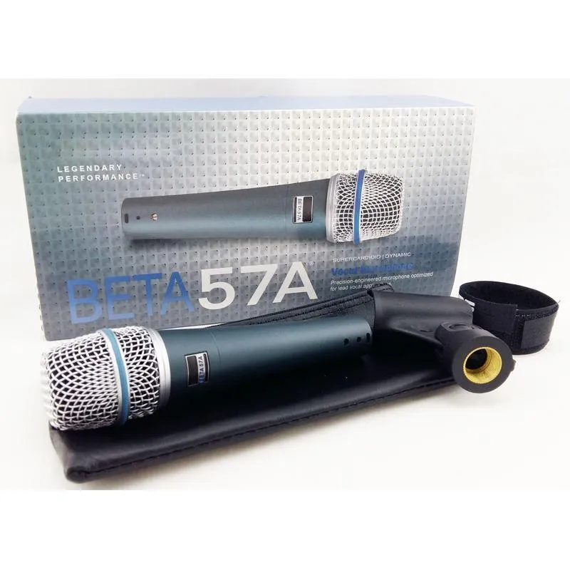 Microfones etiqueta versão de alta qualidade beta 57a vocal karaokê portátil microfone com fio dinâmico microfone microfone mike 57 a mic drop entregar dhogw