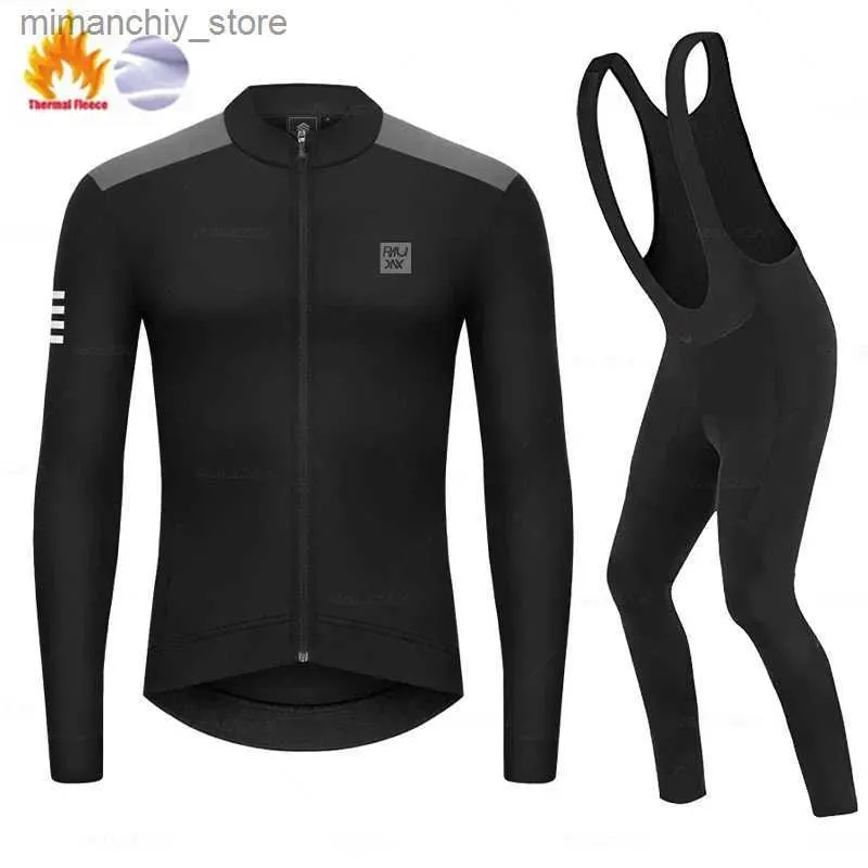 サイクリングジャージーセット2024NEWEST RUADAX WINTER THERMAL FECE CYCLING SET MENS BICYC CLOSTION TOP CYCLING JERSEY SPORT BIKE MTBライディングウォームQ231107