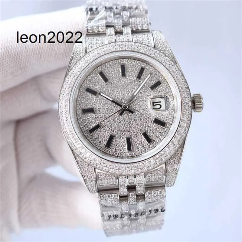 Montre de luxe Montre en diamant pour hommes Designer Mouvement mécanique automatique 41 mm Bracelet en argent Bracelet en acier inoxydable Saphir étanche Bracelet de mode NOVX