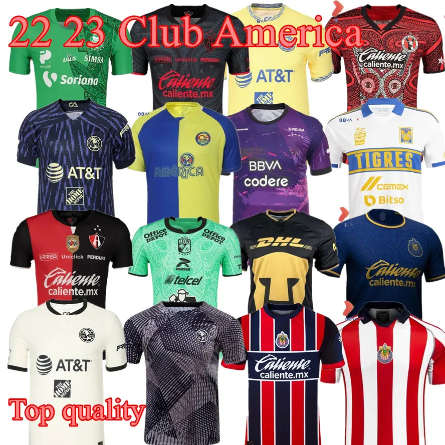 2023 Club America Футбольные майки Толстовка 22/23 топ Atlas FC NAUL Tigres Third Chivas Guadalajara 200th Xolos Tijuana Cruz Azul 106 Special UNAM LEON Camisas